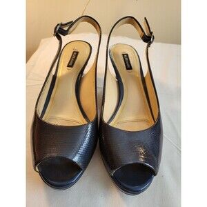 Alex Marie Women's 7.5 Sling Back Shoes In Exc. Cond., Metallic Gray